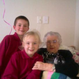 Sam and Nat with Gran on her 92nd birthday